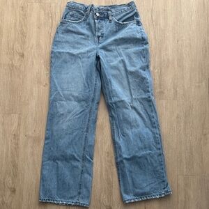 OAK + FORT Women's Wide Leg Jeans in Denim Blue